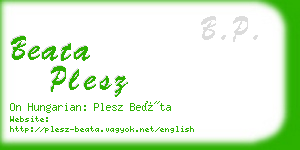 beata plesz business card